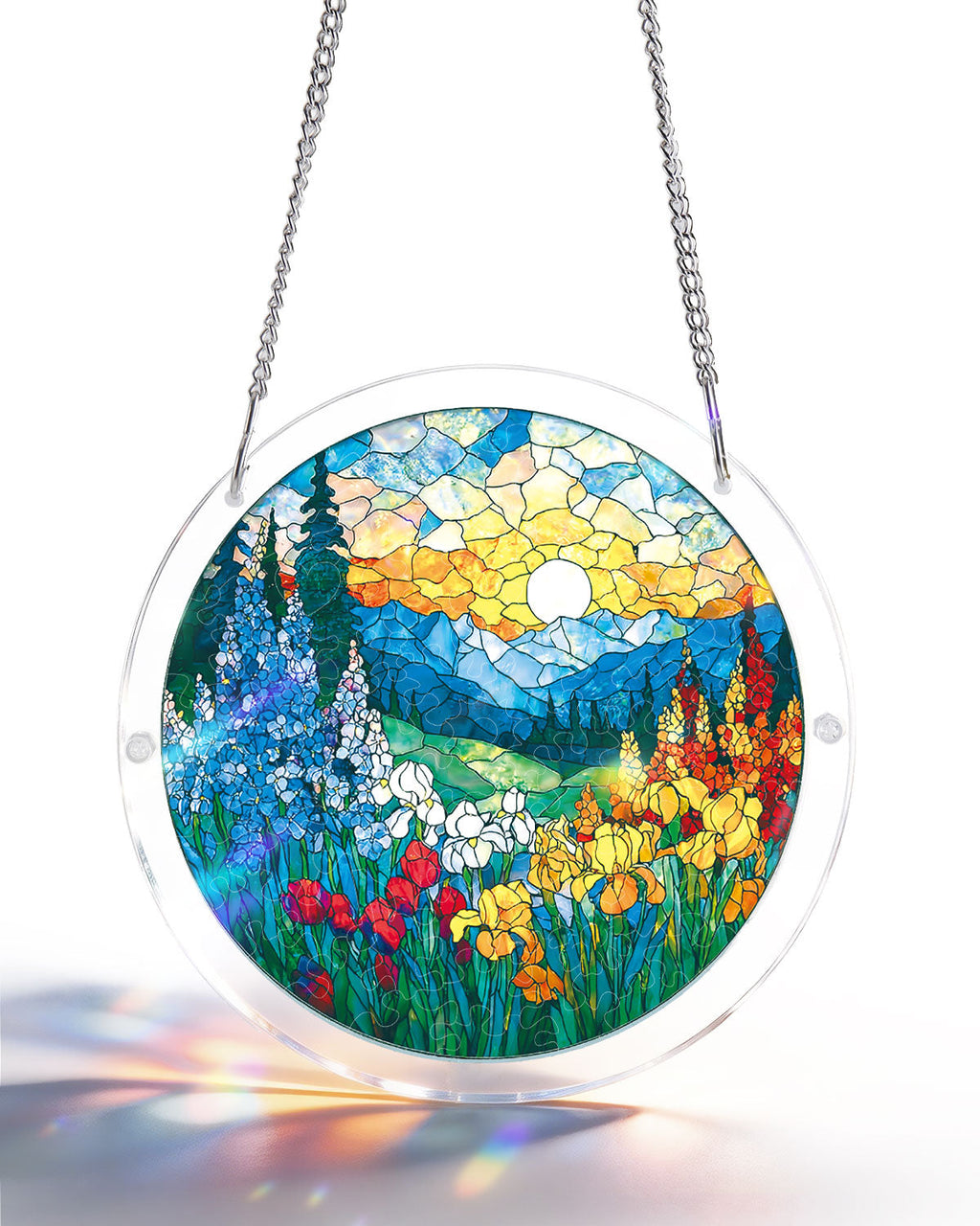 Acrylic Jigsaw Puzzle Suncatcher - Dawn Blossom Sea