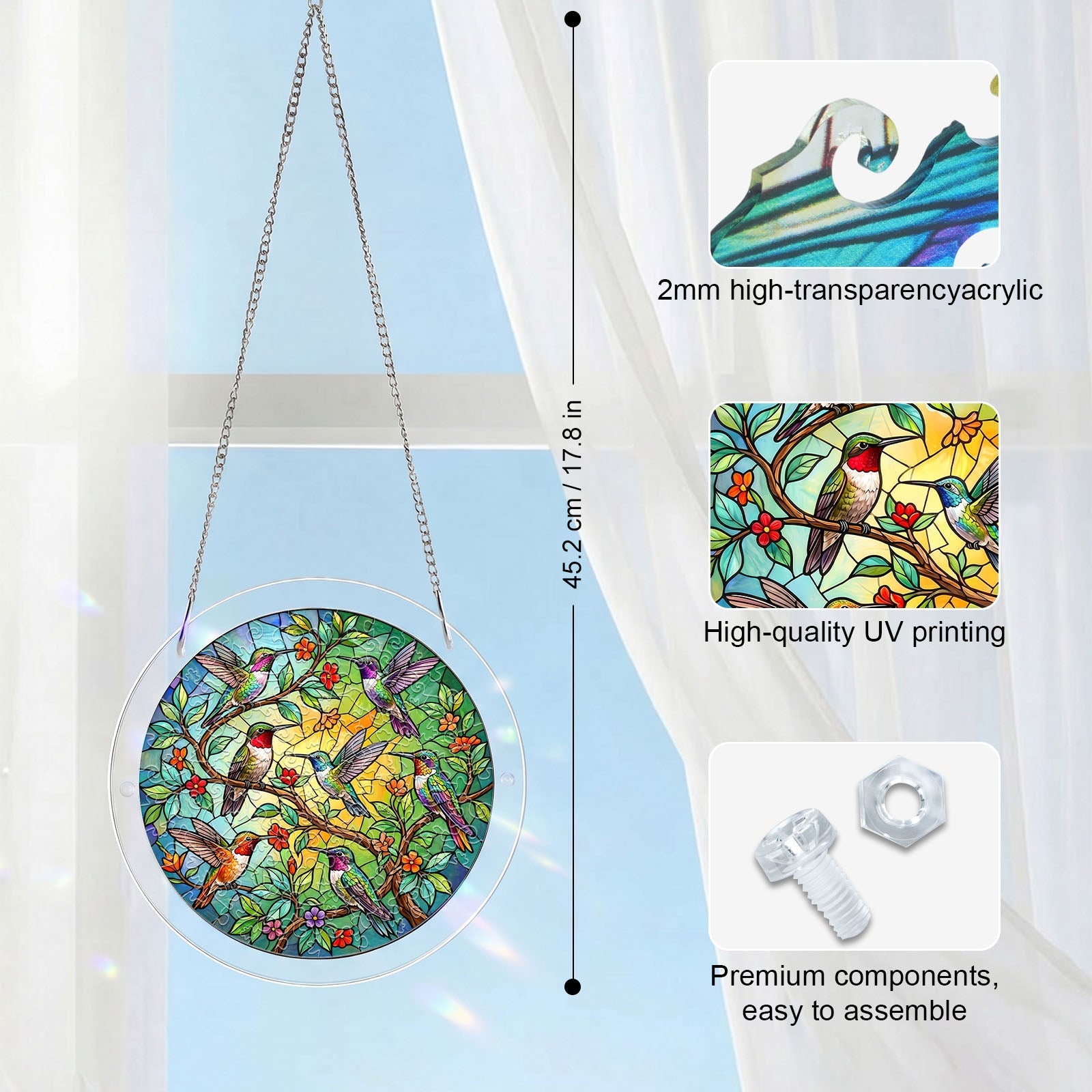 Acrylic Jigsaw Puzzle Suncatcher - Emerald Forest Prism