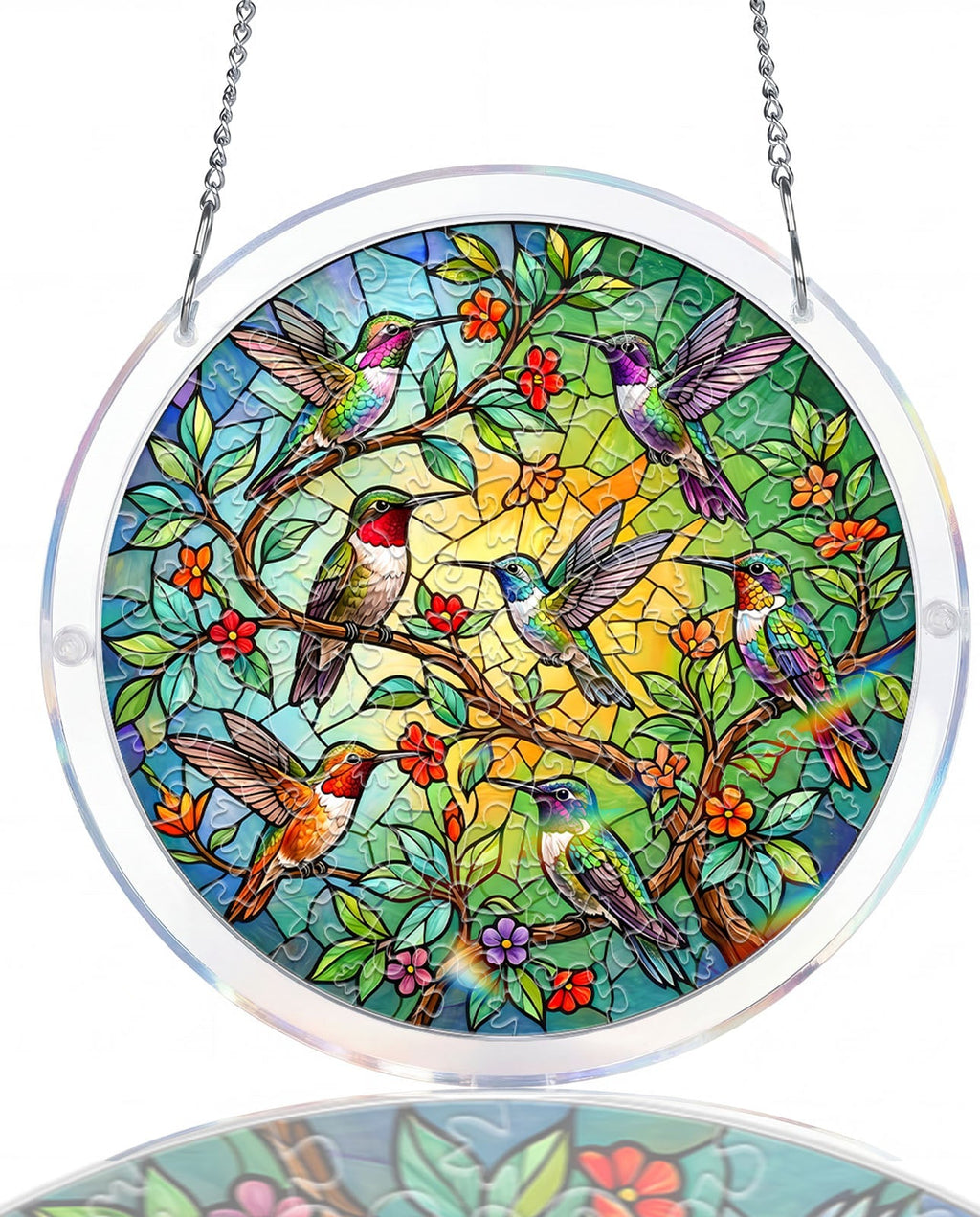 Acrylic Jigsaw Puzzle Suncatcher - Emerald Forest Prism