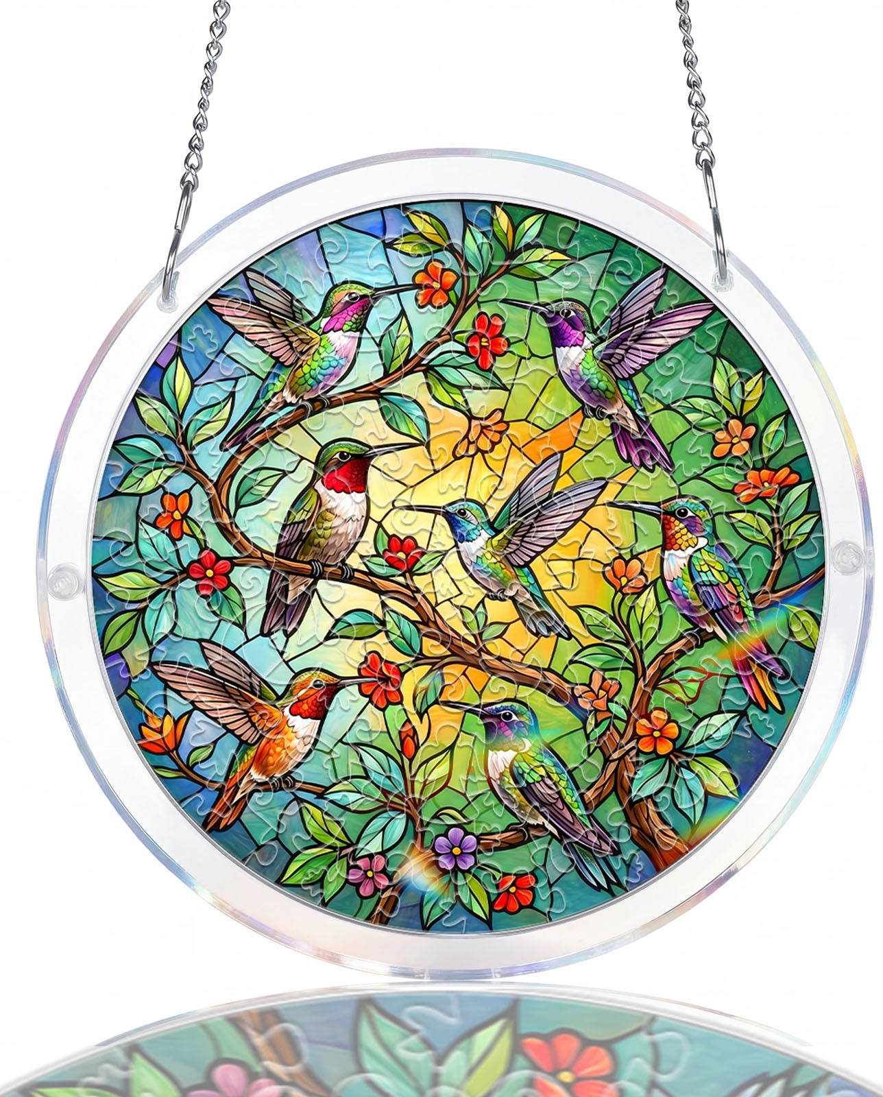 Acrylic Jigsaw Puzzle Suncatcher - Emerald Forest Prism