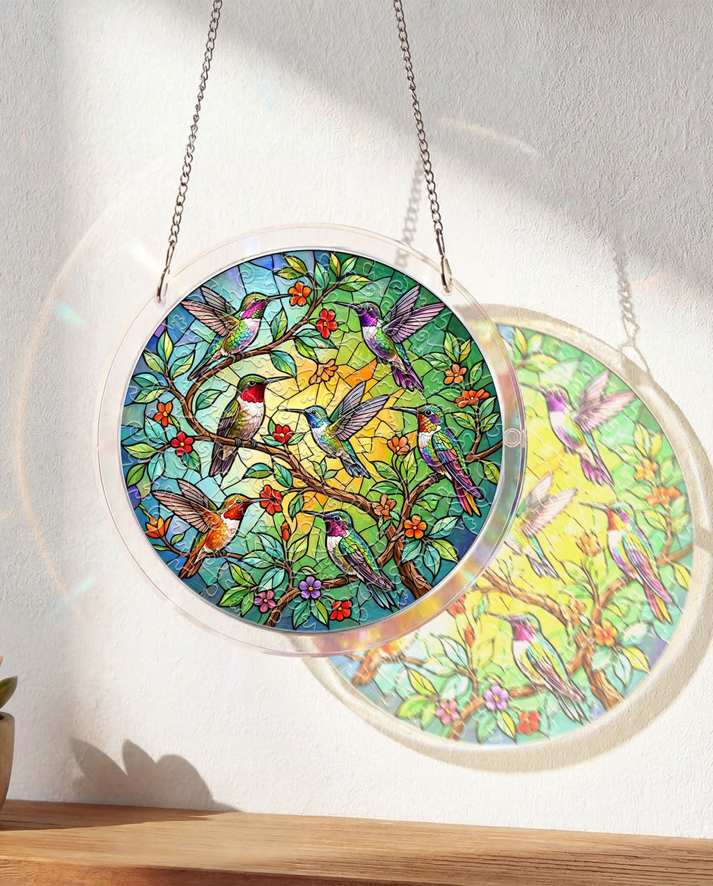 Acrylic Jigsaw Puzzle Suncatcher - Emerald Forest Prism