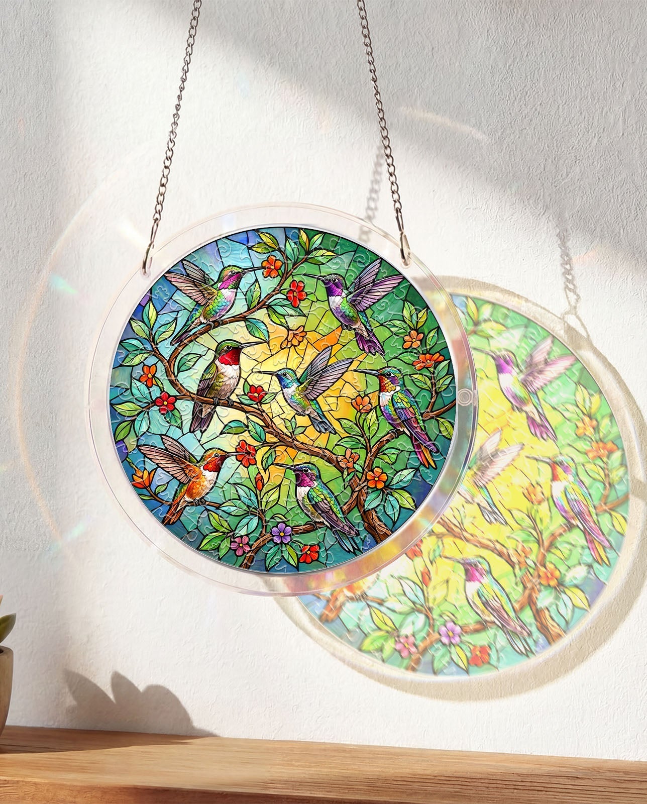 Acrylic Jigsaw Puzzle Suncatcher - Emerald Forest Prism