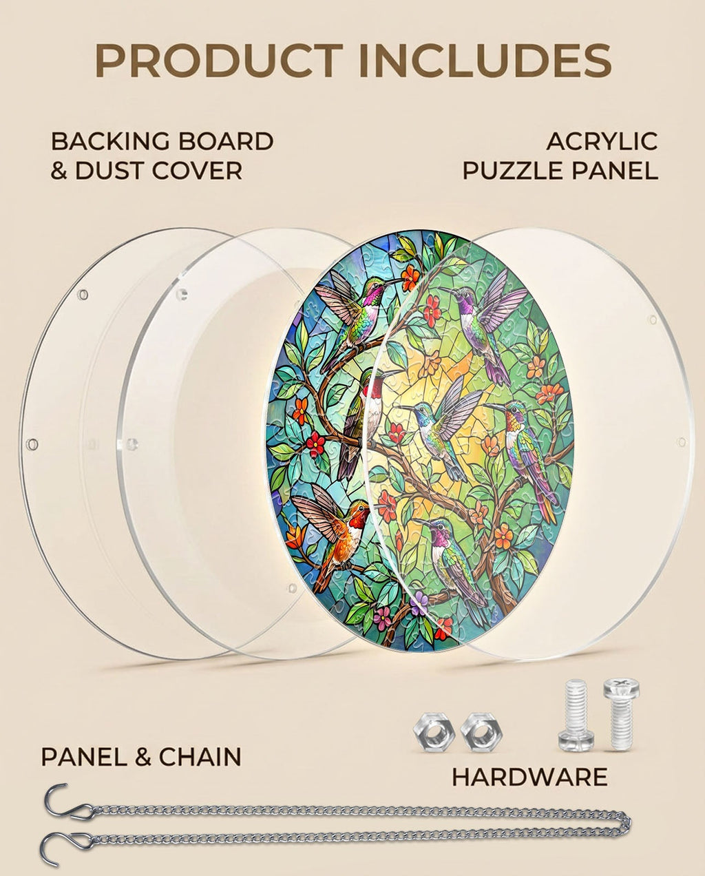 Acrylic Jigsaw Puzzle Suncatcher - Emerald Forest Prism