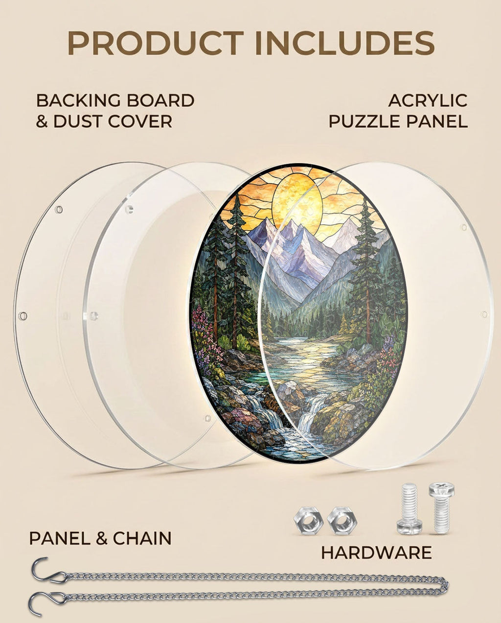 Acrylic Jigsaw Puzzle Suncatcher - Golden Valley