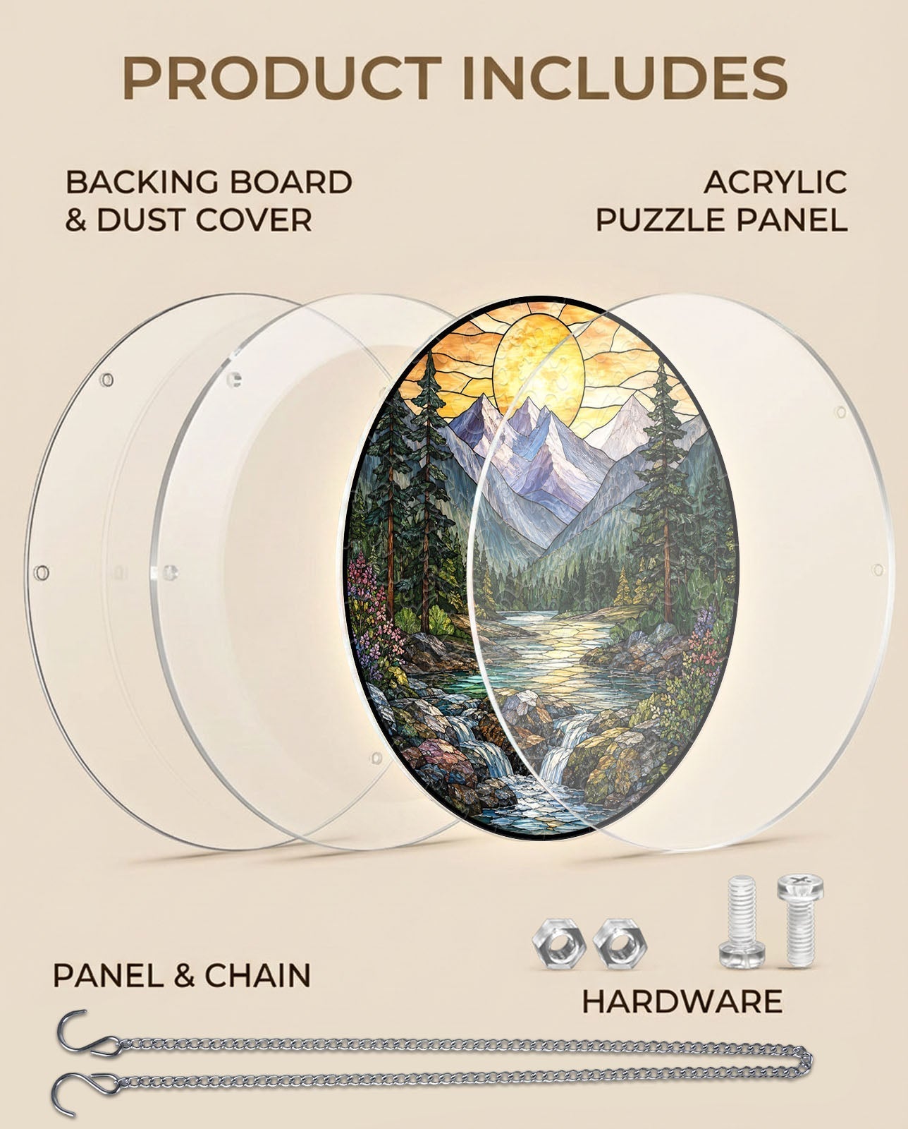 Acrylic Jigsaw Puzzle Suncatcher - Golden Valley