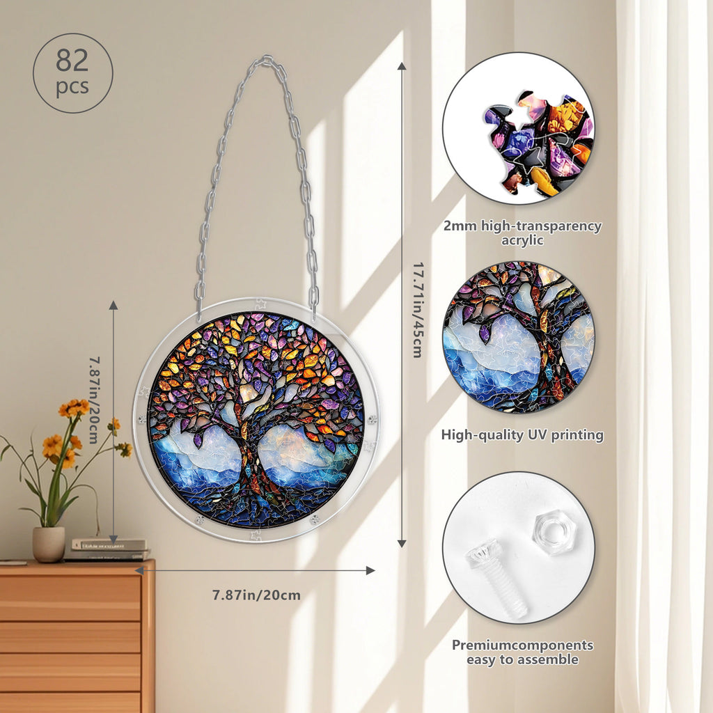 Acrylic Puzzle Suncatcher Hanging Ornament — Tree of Life