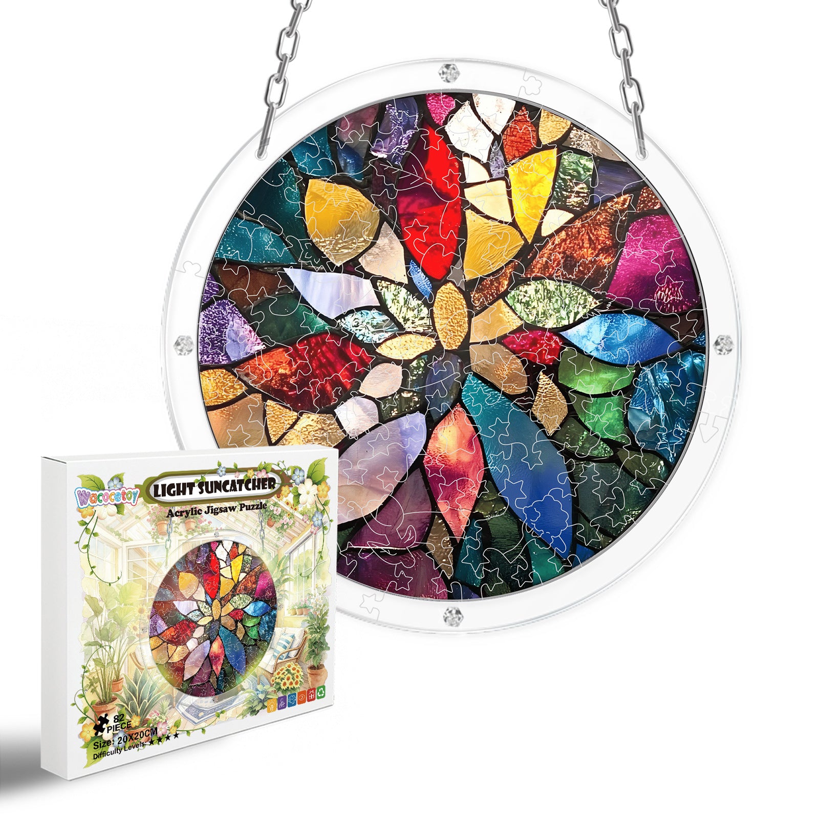 Acrylic Puzzle Suncatcher – Blossoming Radiance