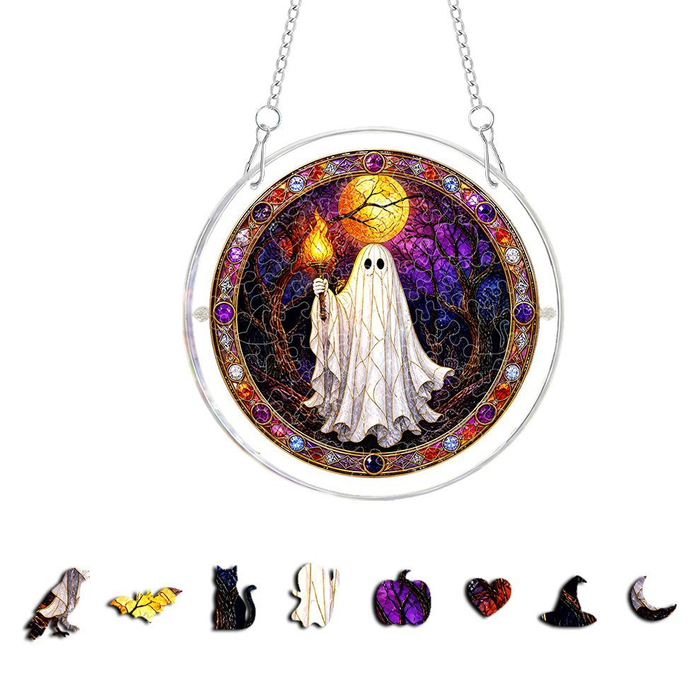 Halloween Acrylic Puzzle Suncatcher