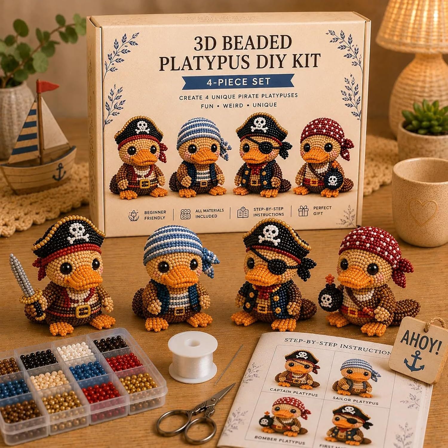 3D Beaded Duck DIY Kit – Detective Platypus