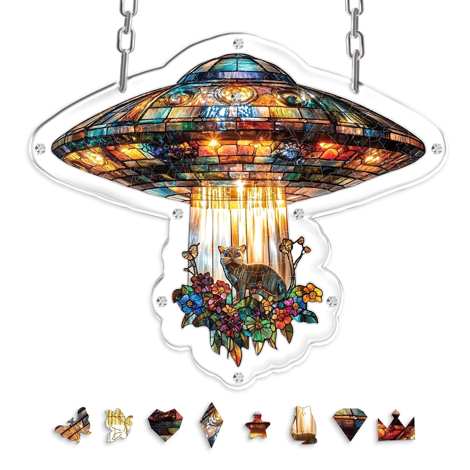 Acrylic Puzzle Light-Catching Hanging Ornament — UFO