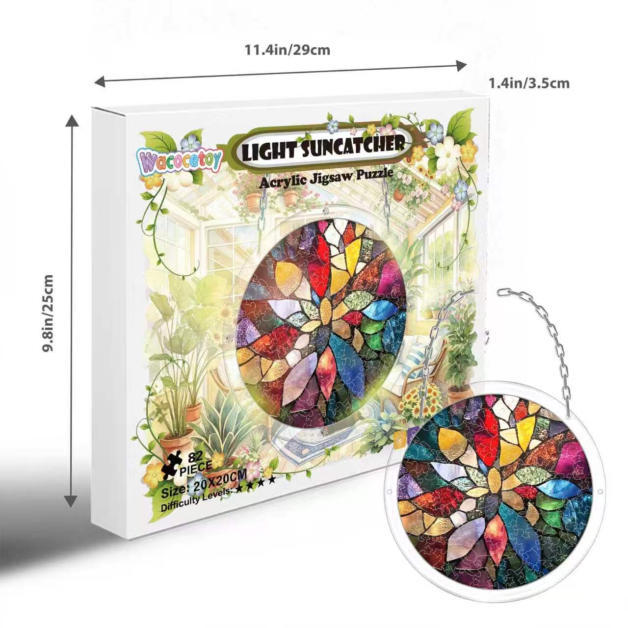 Acrylic Puzzle Suncatcher – Blossoming Radiance
