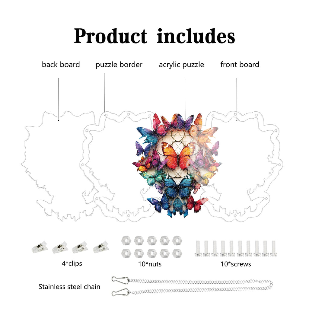 Acrylic Puzzle Suncatcher – Colorful Butterfly