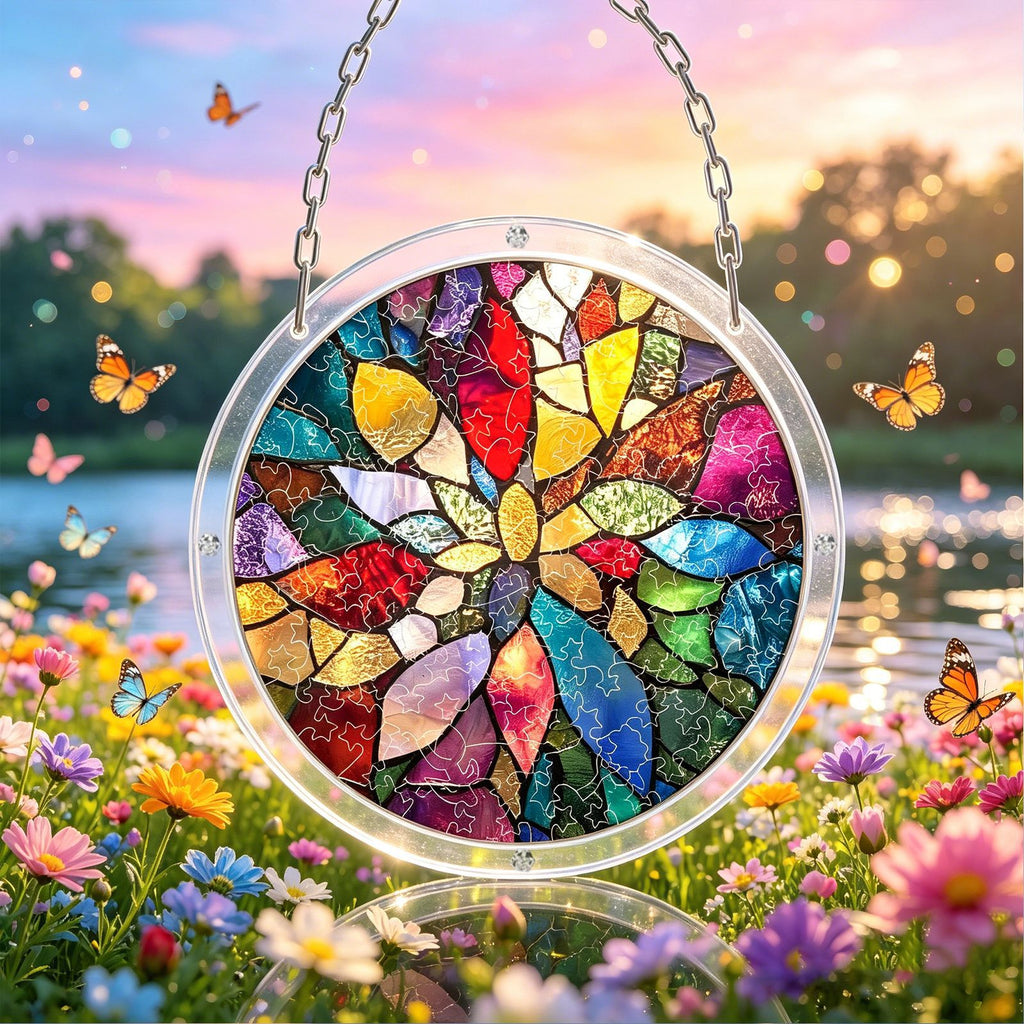 Acrylic Puzzle Suncatcher – Blossoming Radiance