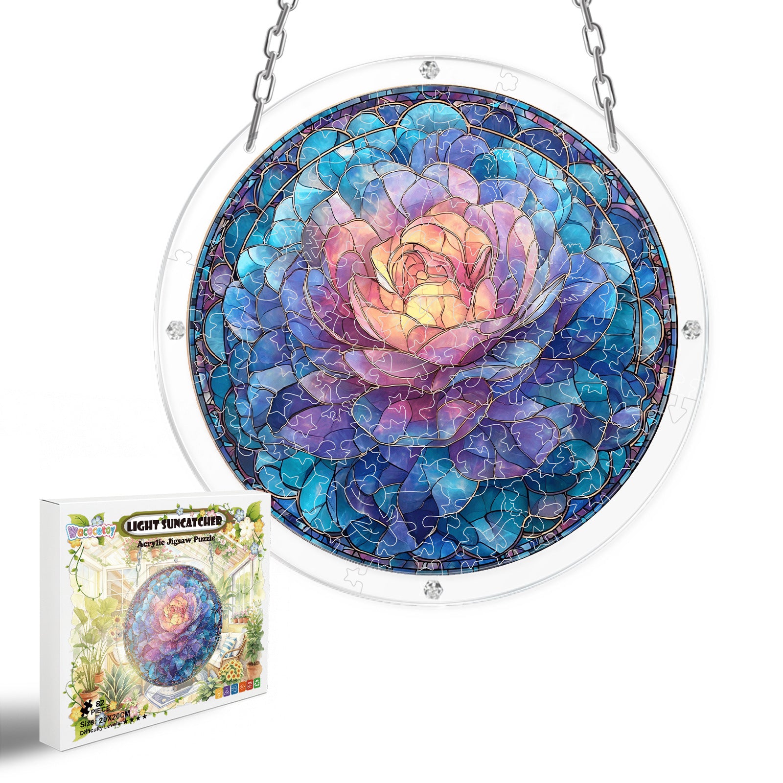Acrylic Puzzle Suncatcher – Azure Dream
