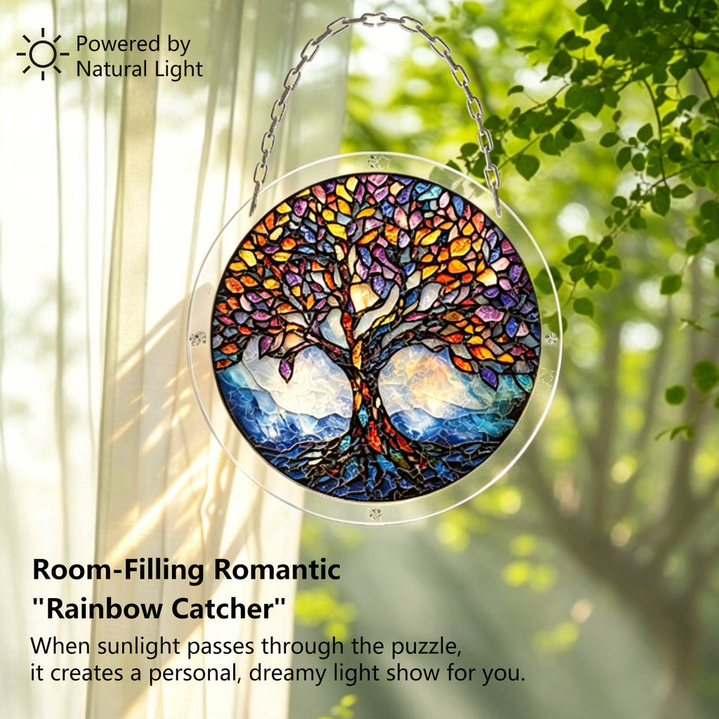 Acrylic Puzzle Suncatcher Hanging Ornament — Tree of Life