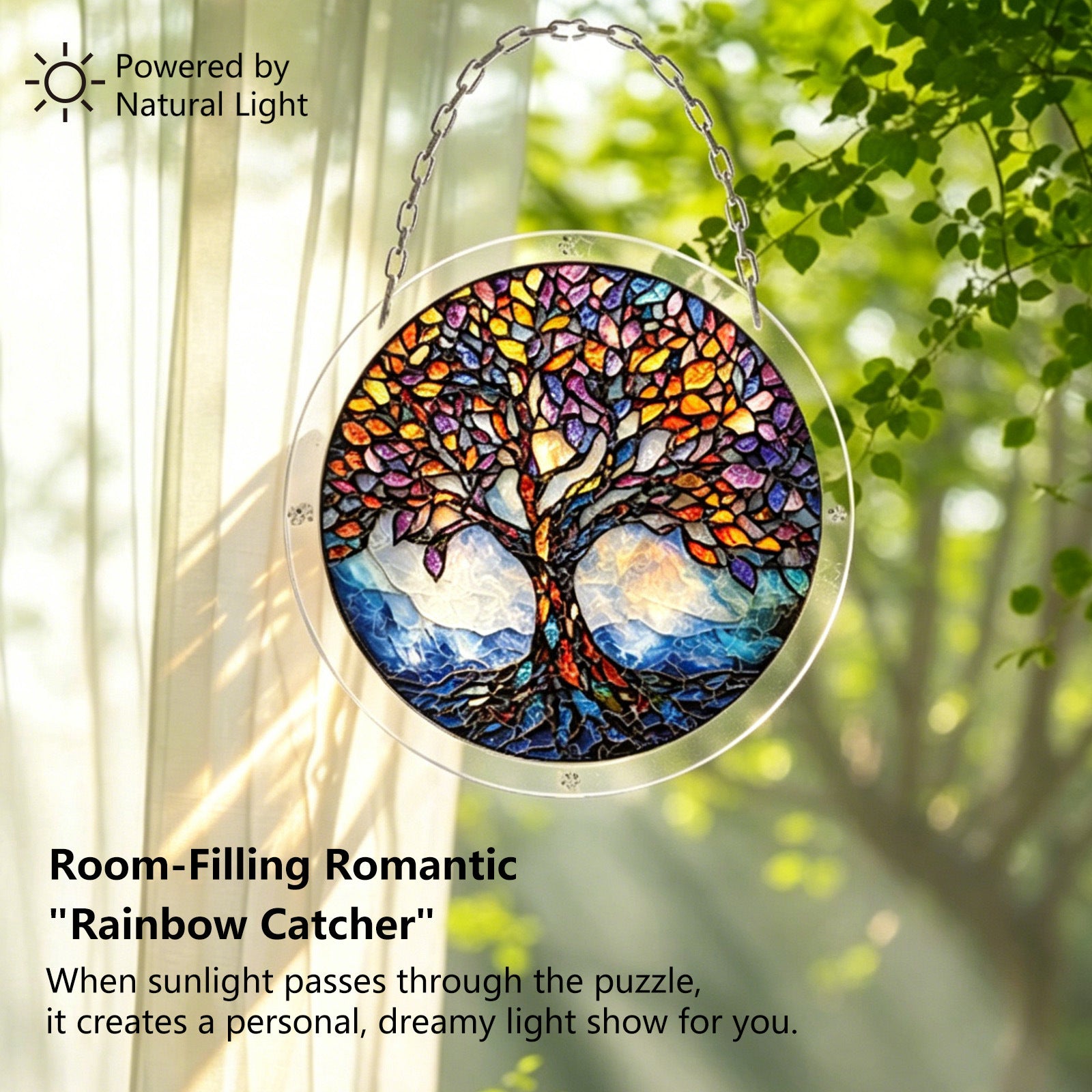 Acrylic Puzzle Suncatcher Hanging Ornament — Tree of Life