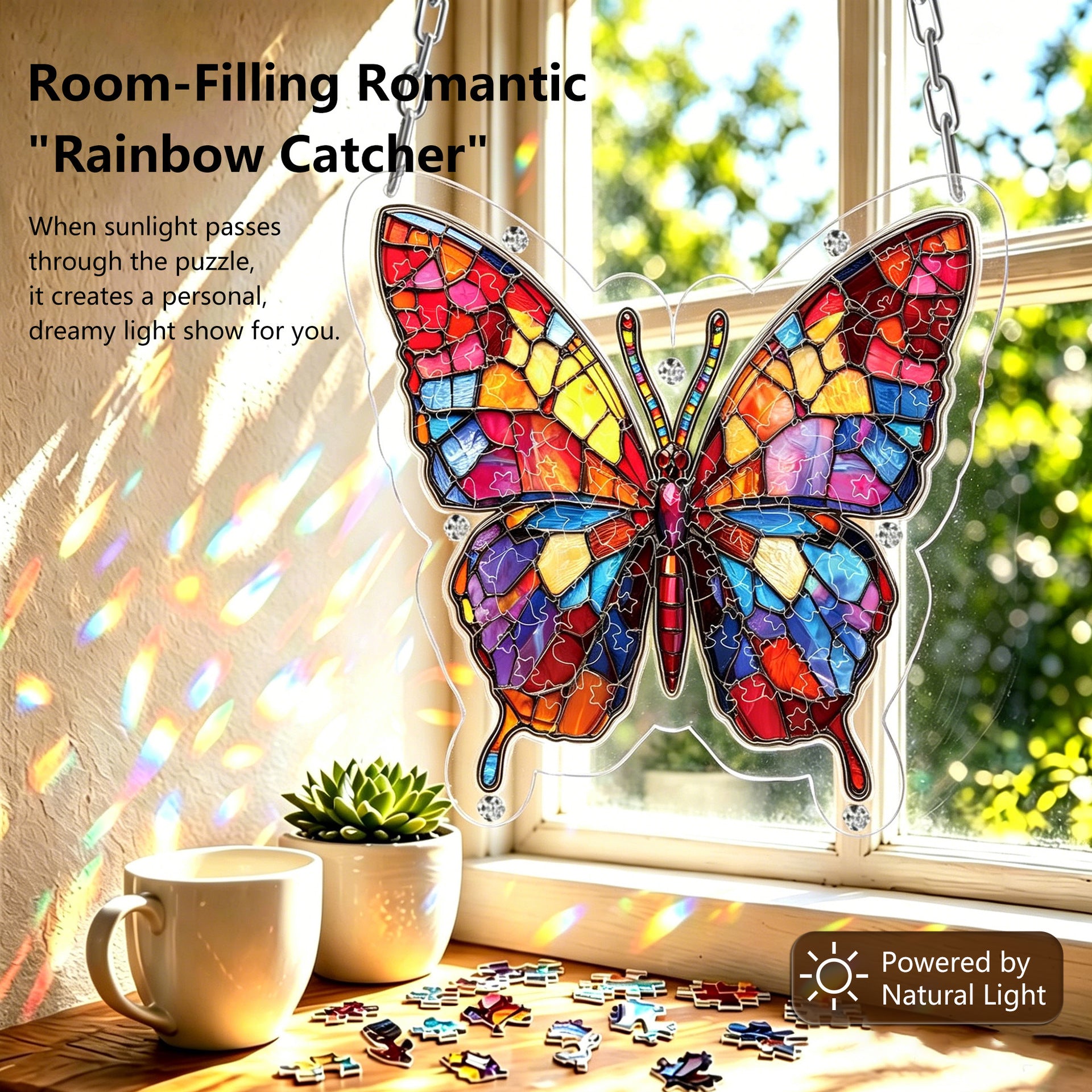 Acrylic Puzzle Suncatcher Hanging Ornament – Butterfly