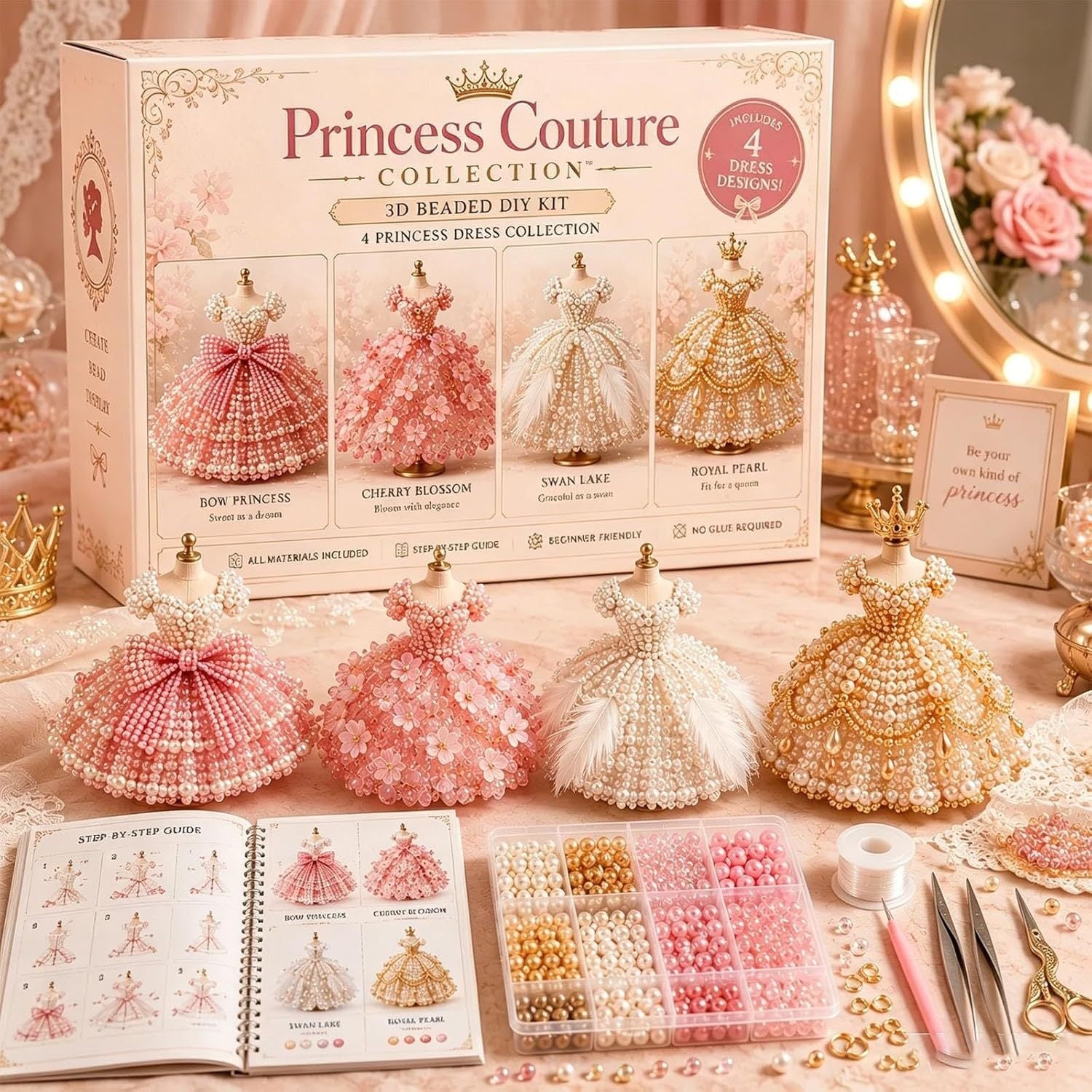 3D Beaded Magic Dress DIY Kit