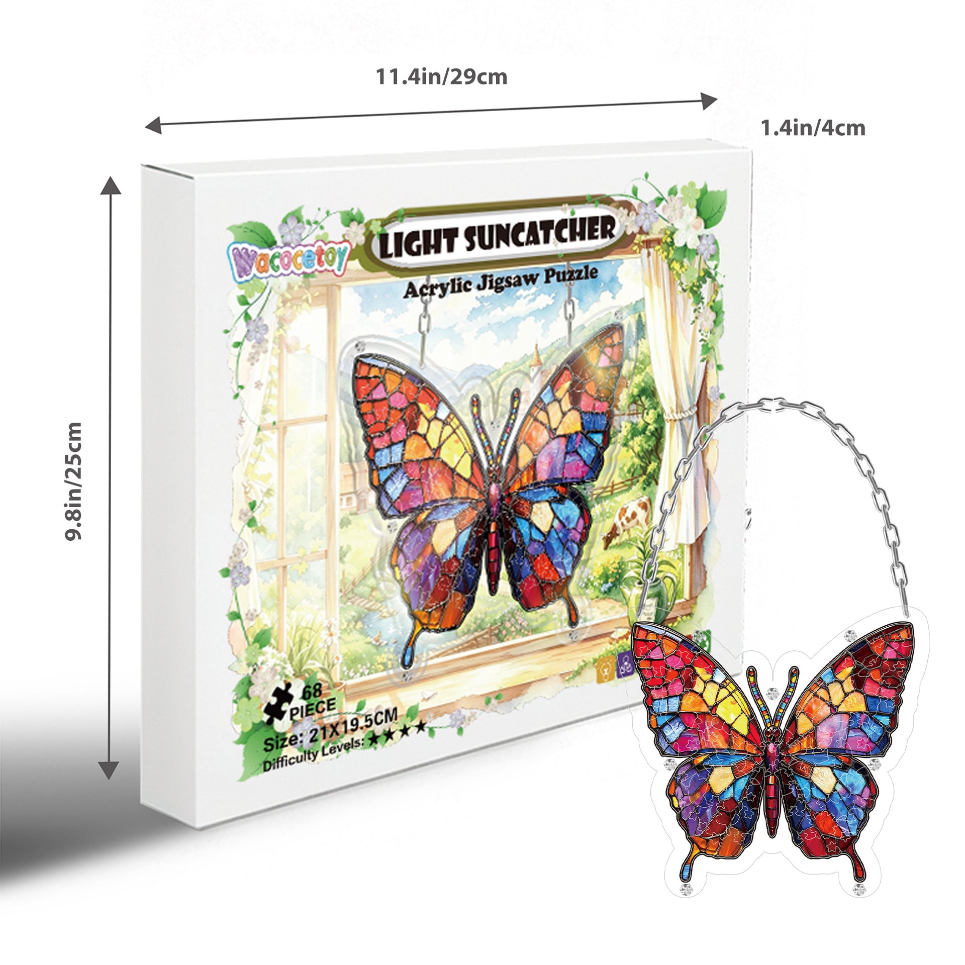 Acrylic Puzzle Suncatcher Hanging Ornament – Butterfly