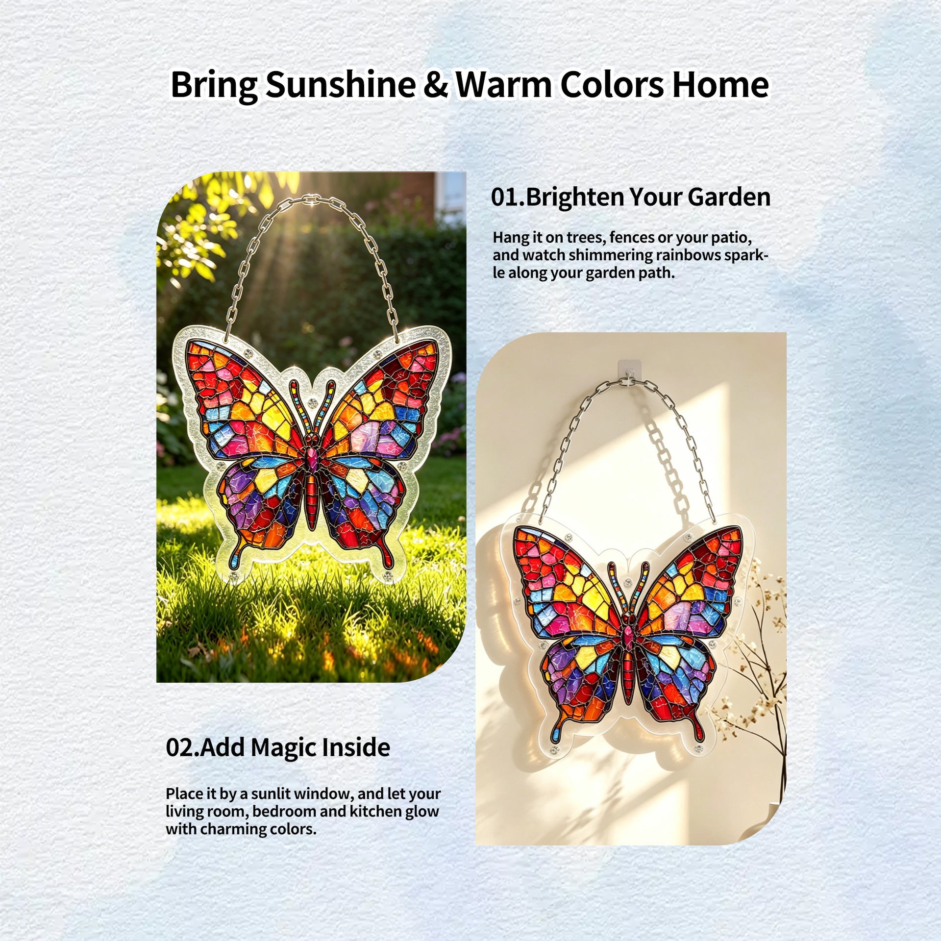Acrylic Puzzle Suncatcher Hanging Ornament – Butterfly