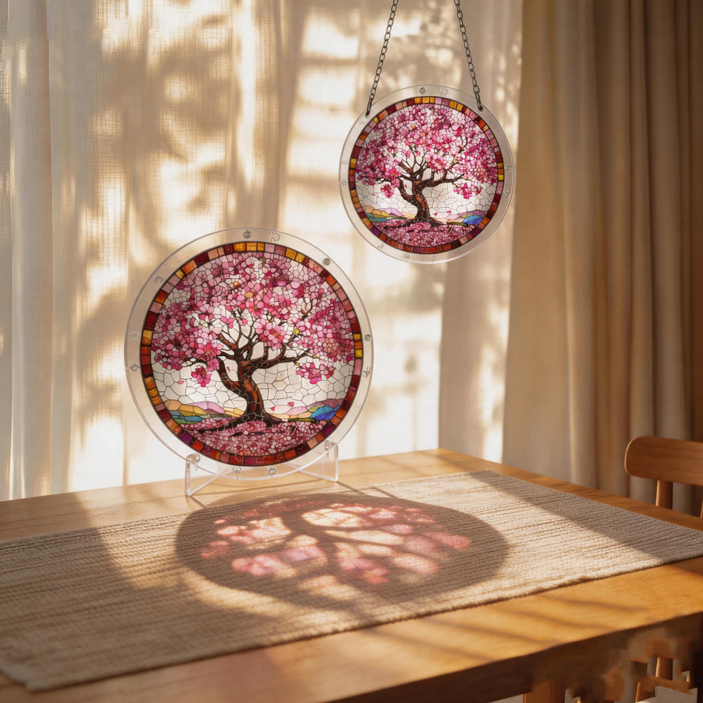 Acrylic Puzzle Suncatcher Hanging Ornament — Tree of Happiness