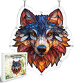 Acrylic Puzzle Light-Catching Hanging Ornament — Grey Wolf