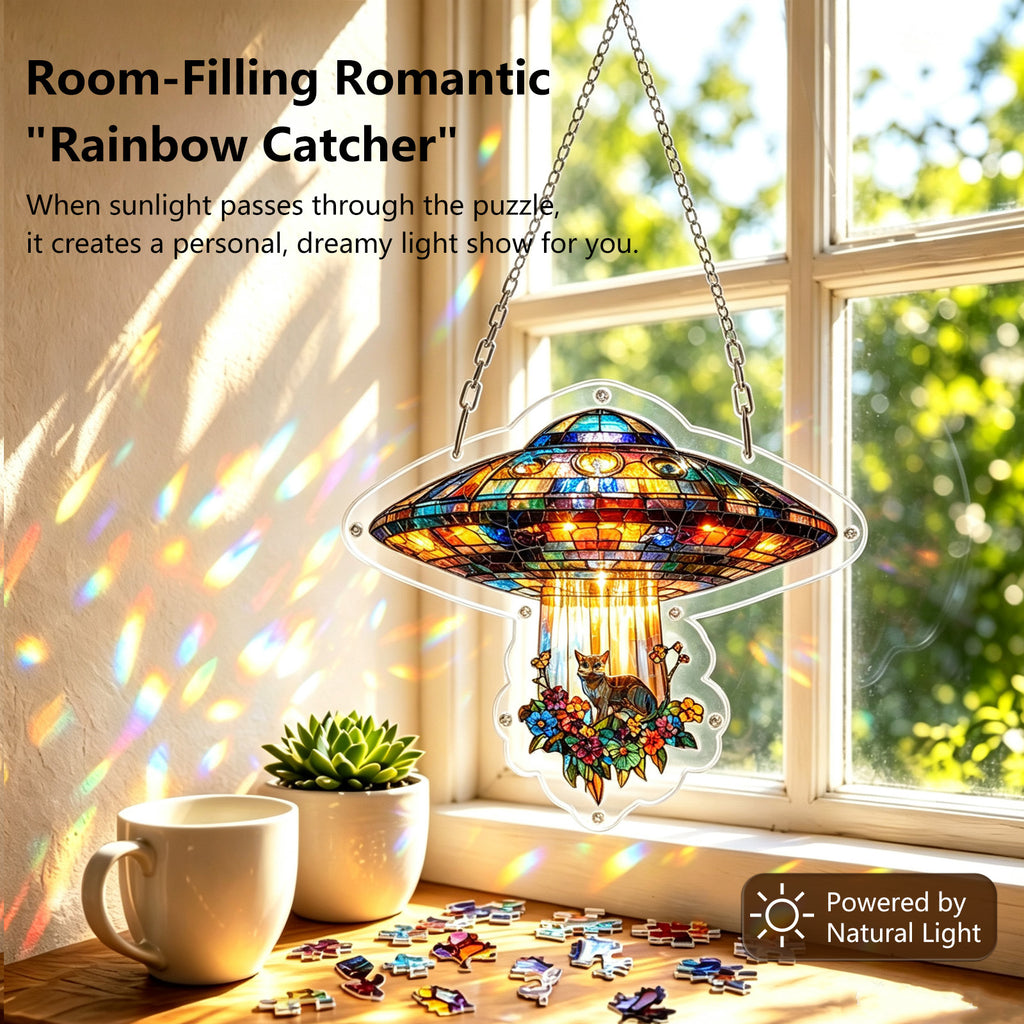 Acrylic Puzzle Light-Catching Hanging Ornament — UFO
