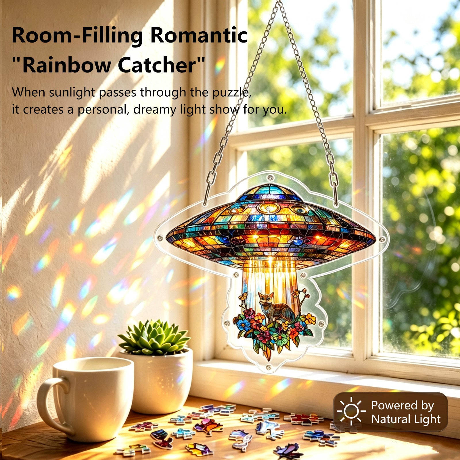 Acrylic Puzzle Light-Catching Hanging Ornament — UFO