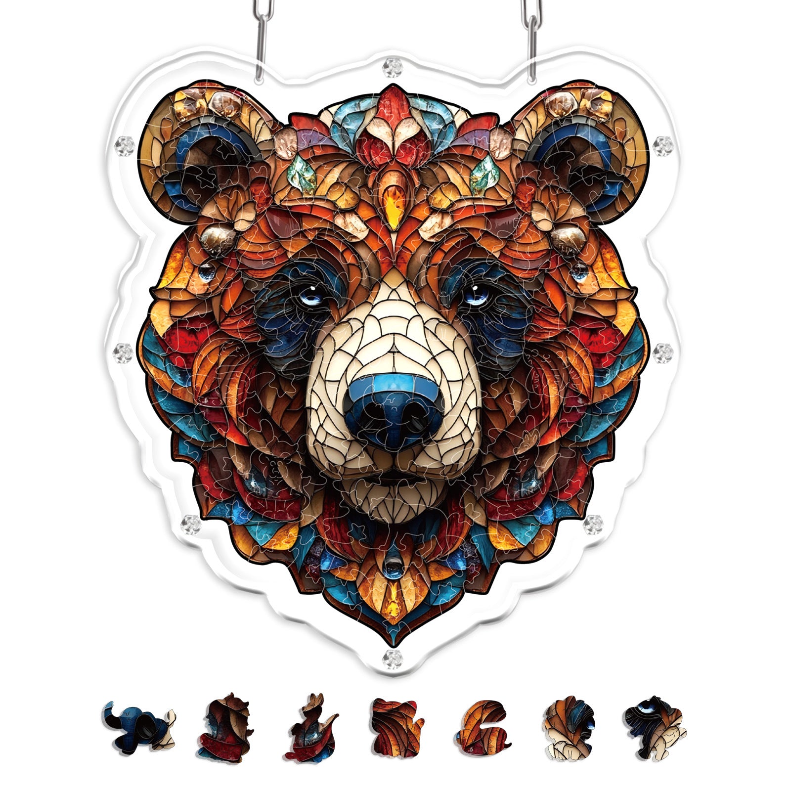 Acrylic Puzzle Suncatcher Hanging Ornament – Black Bear