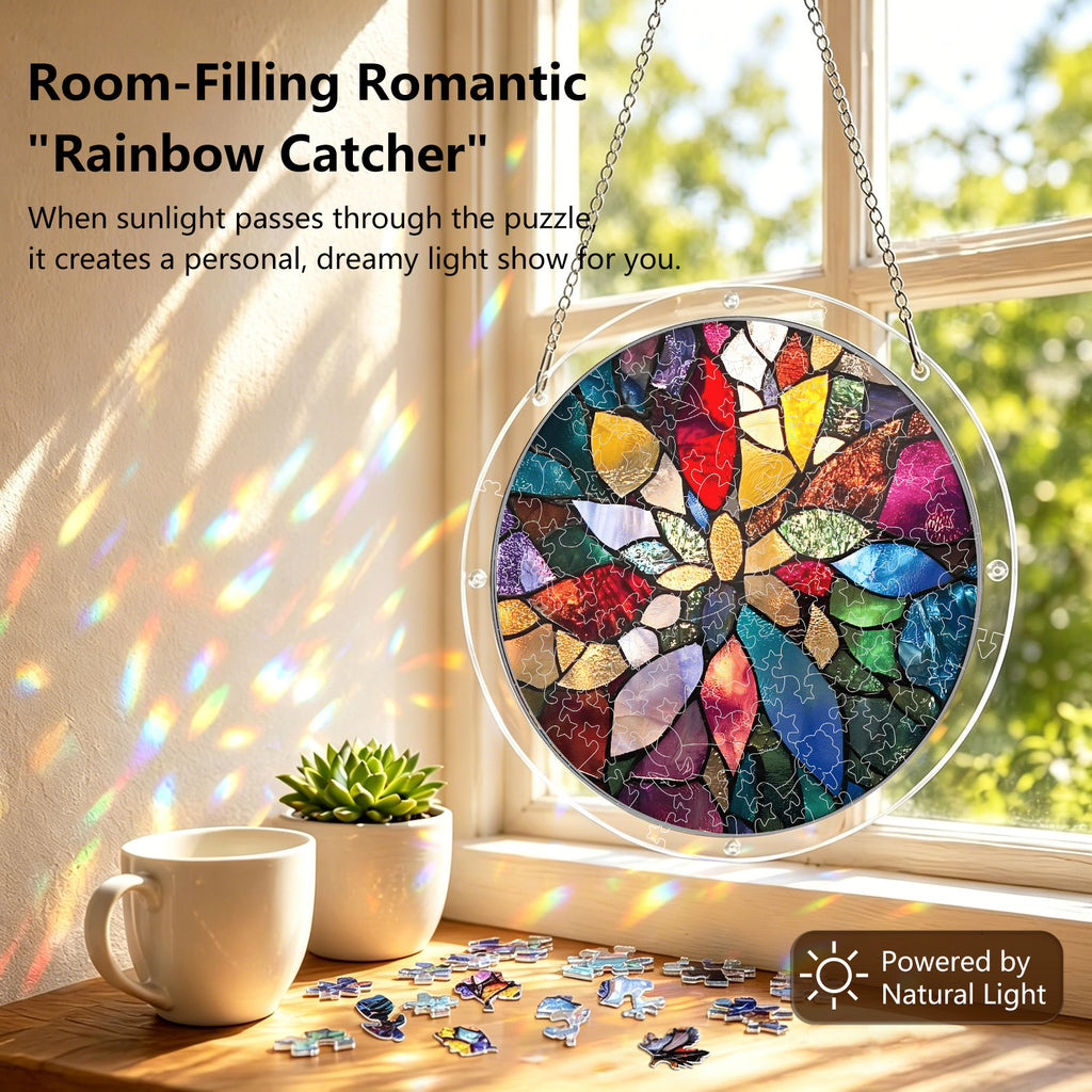 Acrylic Puzzle Suncatcher – Blossoming Radiance