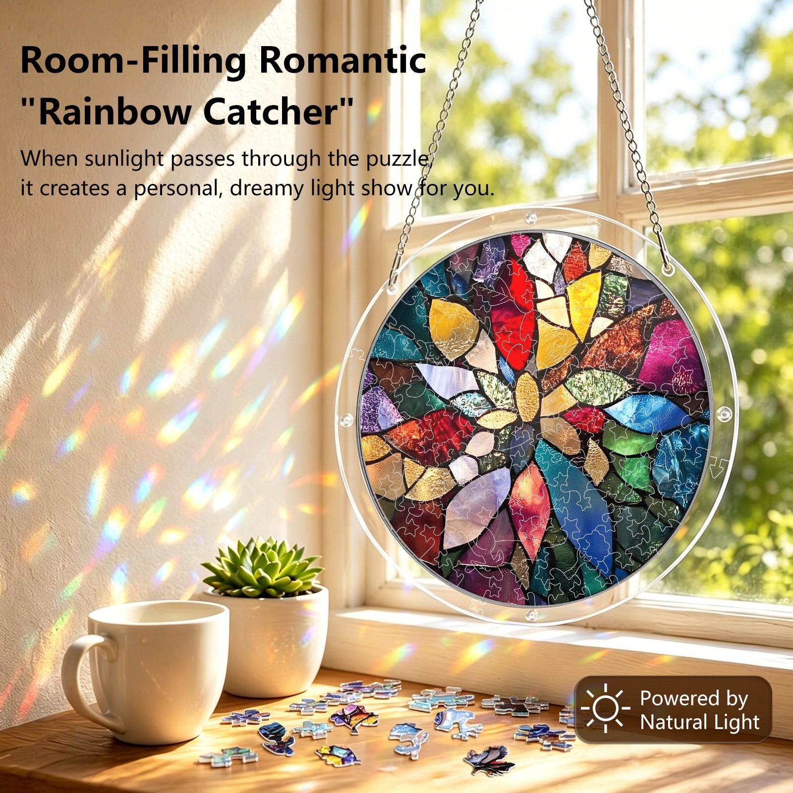 Acrylic Puzzle Suncatcher – Blossoming Radiance