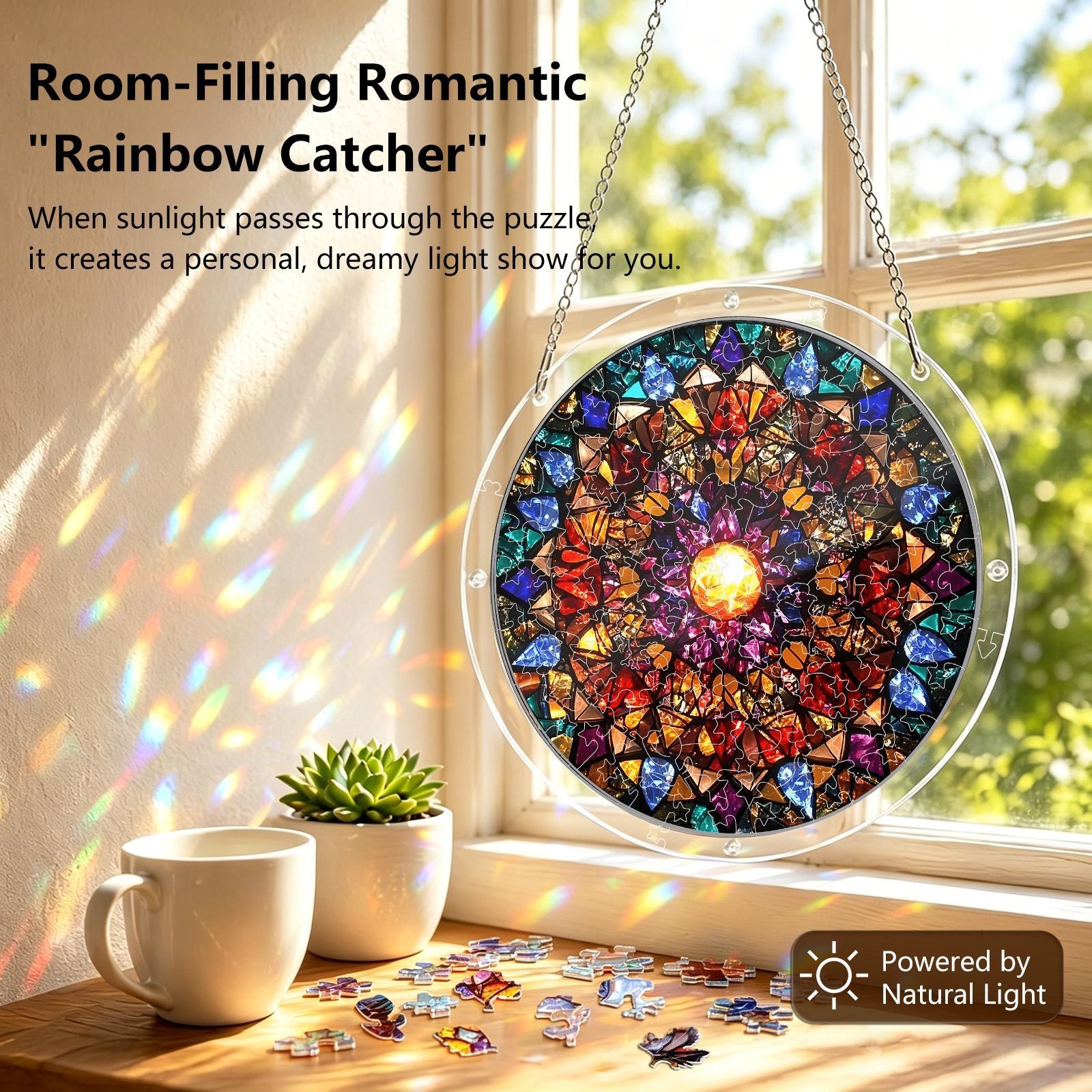 Acrylic Puzzle Suncatcher – Lotus of Light