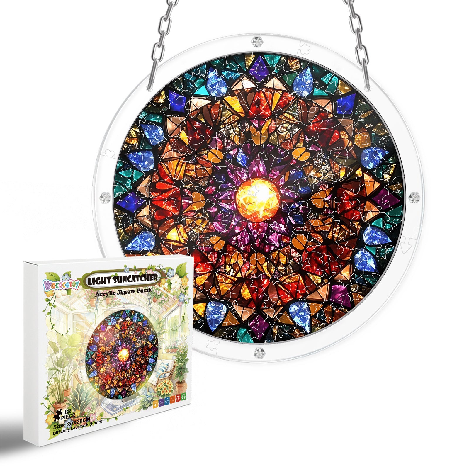 Acrylic Puzzle Suncatcher – Lotus of Light