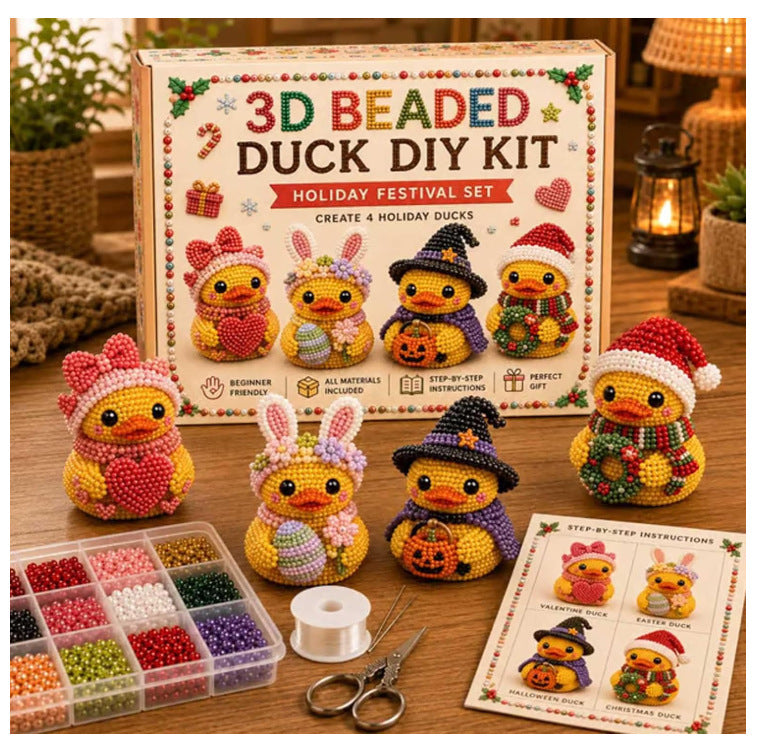 3D Beaded Duck DIY Kit – Holiday Duckling