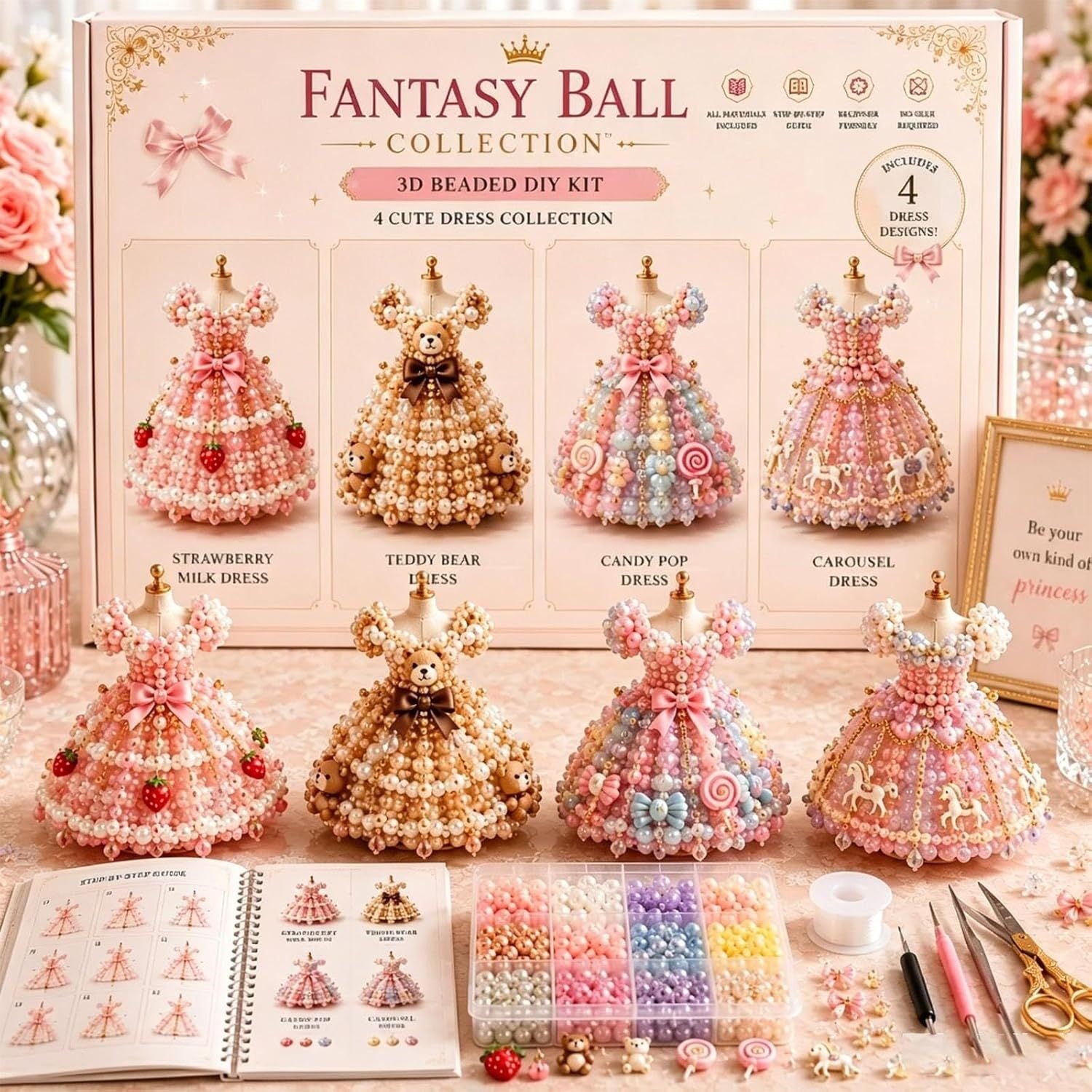3D Beaded Magic Dress DIY Kit