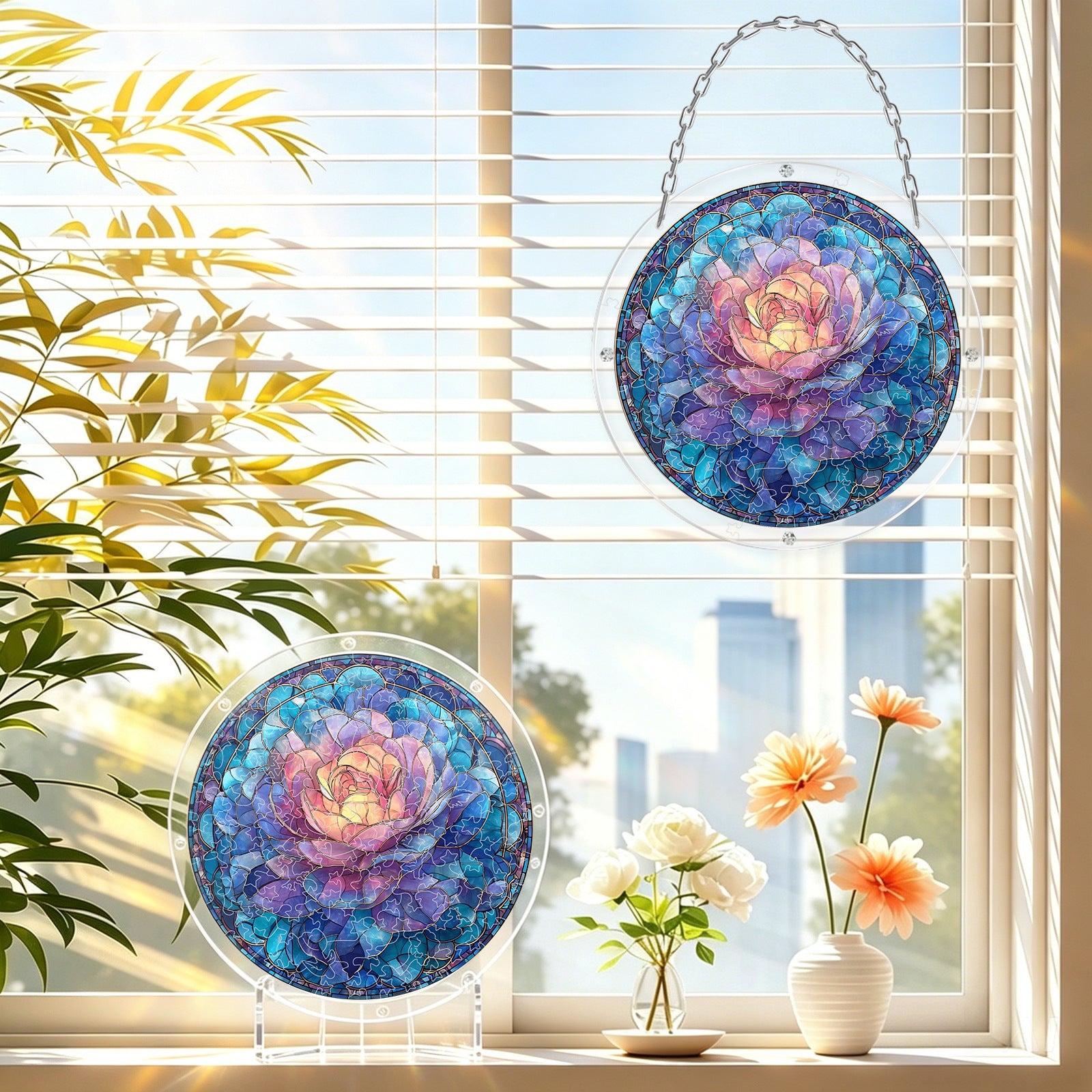 Acrylic Puzzle Suncatcher – Azure Dream
