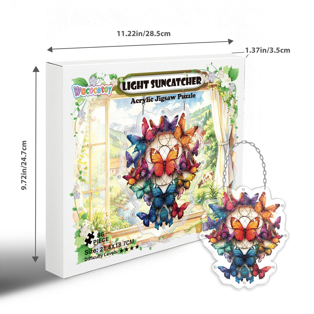 Acrylic Puzzle Suncatcher – Colorful Butterfly