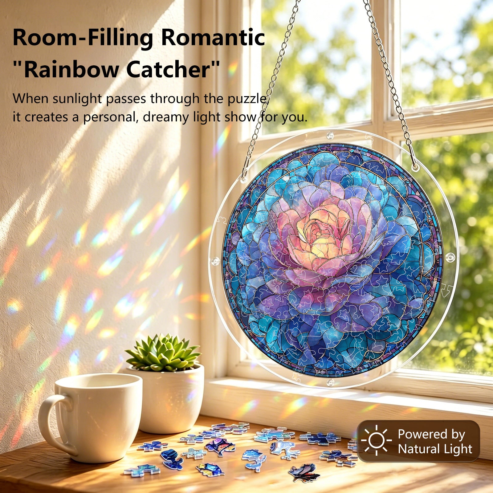 Acrylic Puzzle Suncatcher – Azure Dream