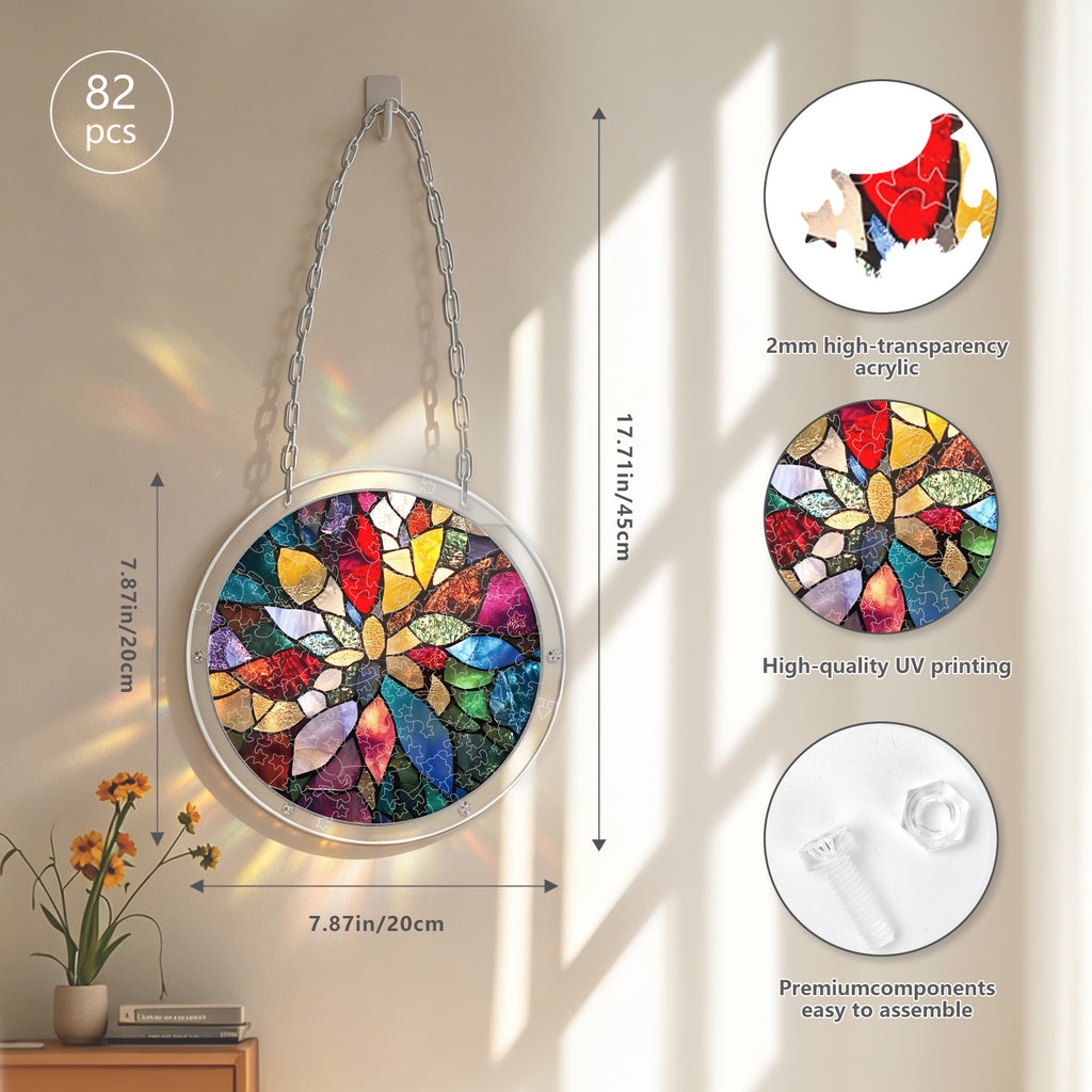 Acrylic Puzzle Suncatcher – Blossoming Radiance