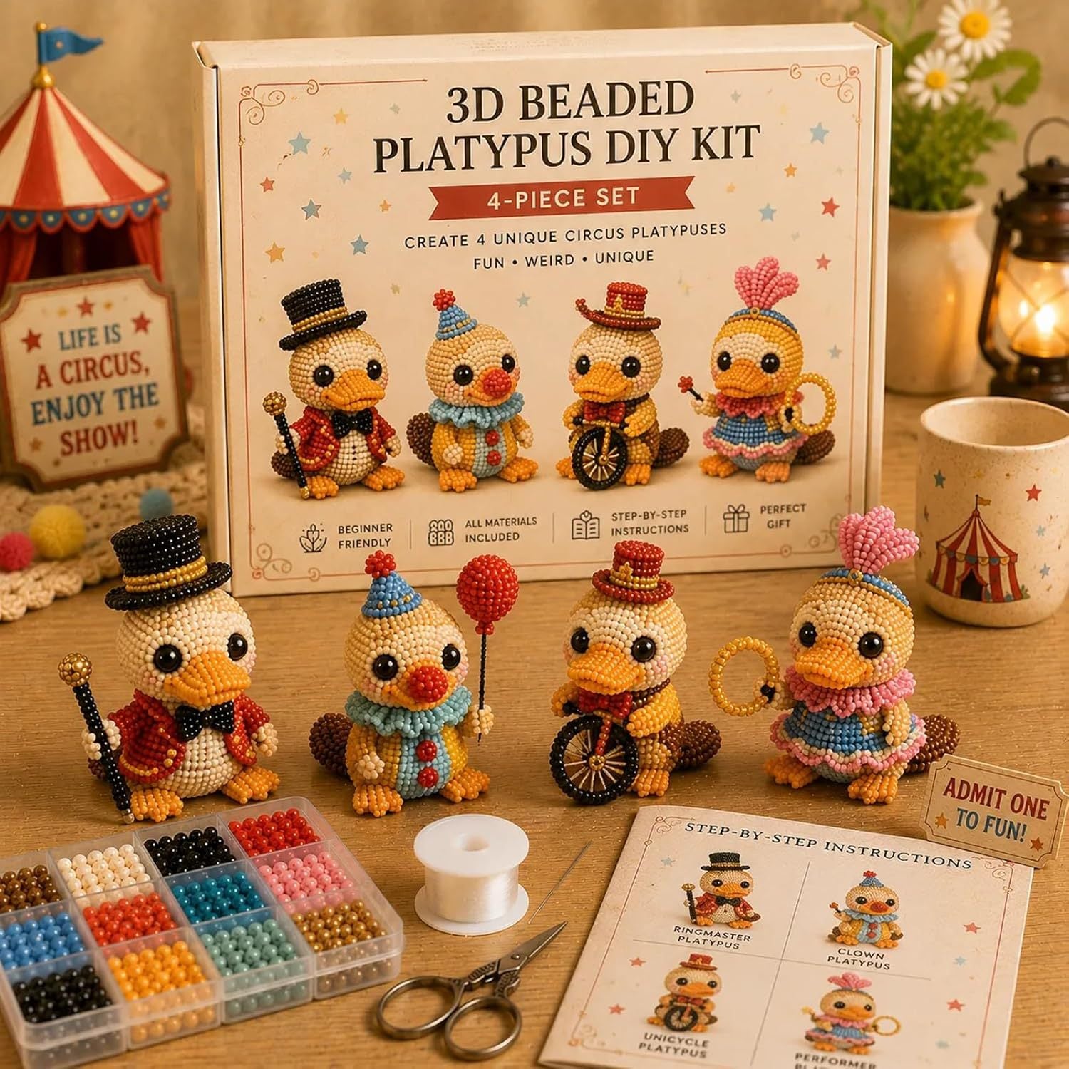 3D Beaded Duck DIY Kit – Circus Platypus