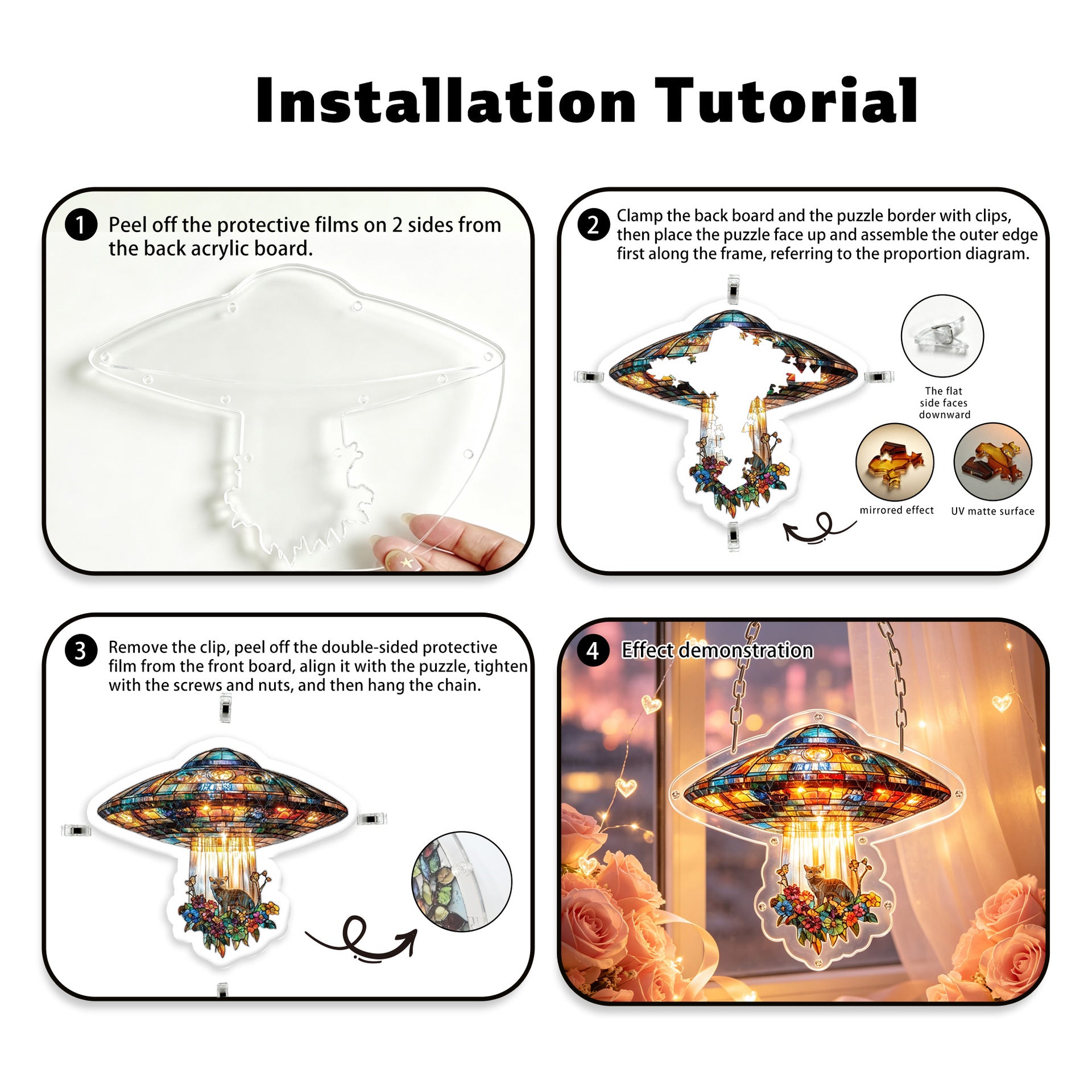 Acrylic Puzzle Light-Catching Hanging Ornament — UFO