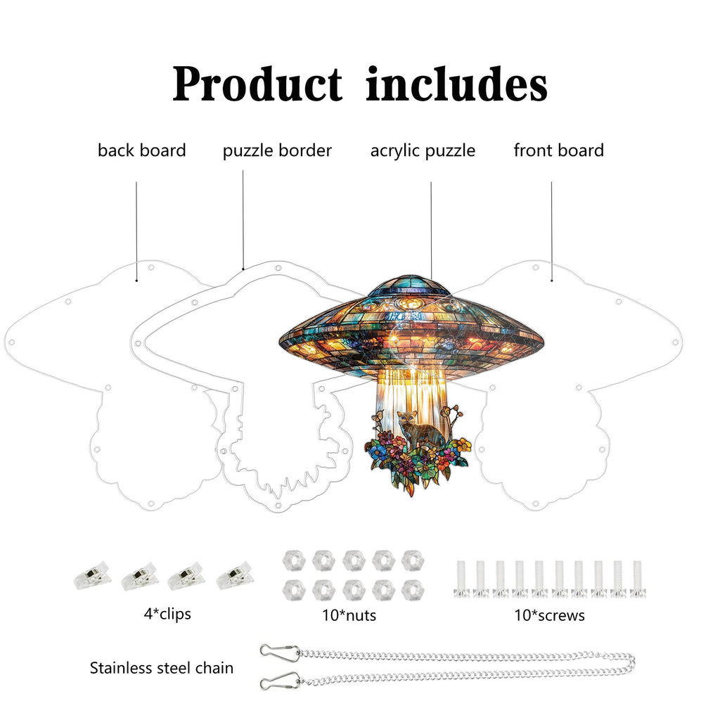 Acrylic Puzzle Light-Catching Hanging Ornament — UFO