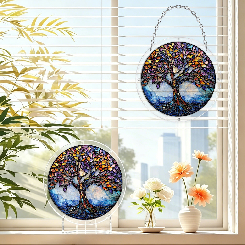 Acrylic Puzzle Suncatcher Hanging Ornament — Tree of Life