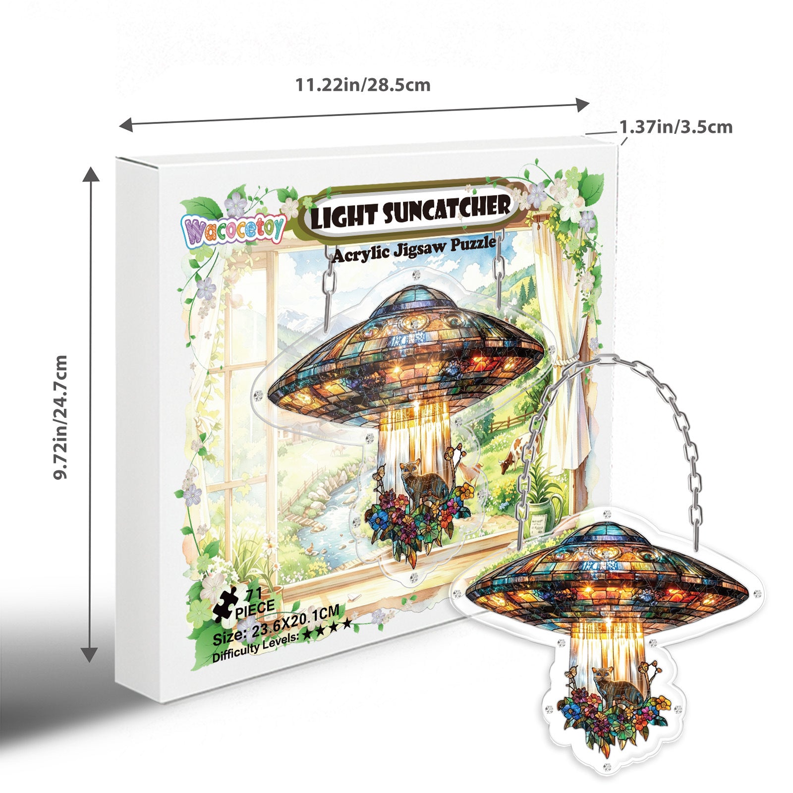 Acrylic Puzzle Light-Catching Hanging Ornament — UFO