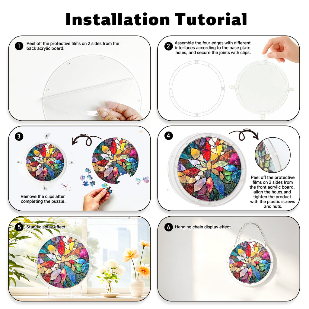 Acrylic Puzzle Suncatcher – Blossoming Radiance