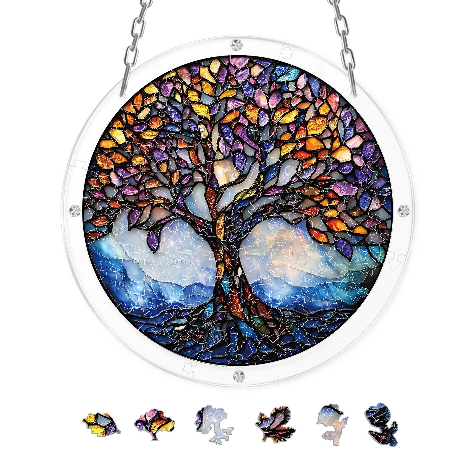 Acrylic Puzzle Suncatcher Hanging Ornament — Tree of Life