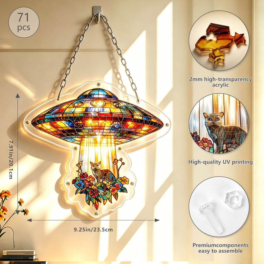 Acrylic Puzzle Light-Catching Hanging Ornament — UFO