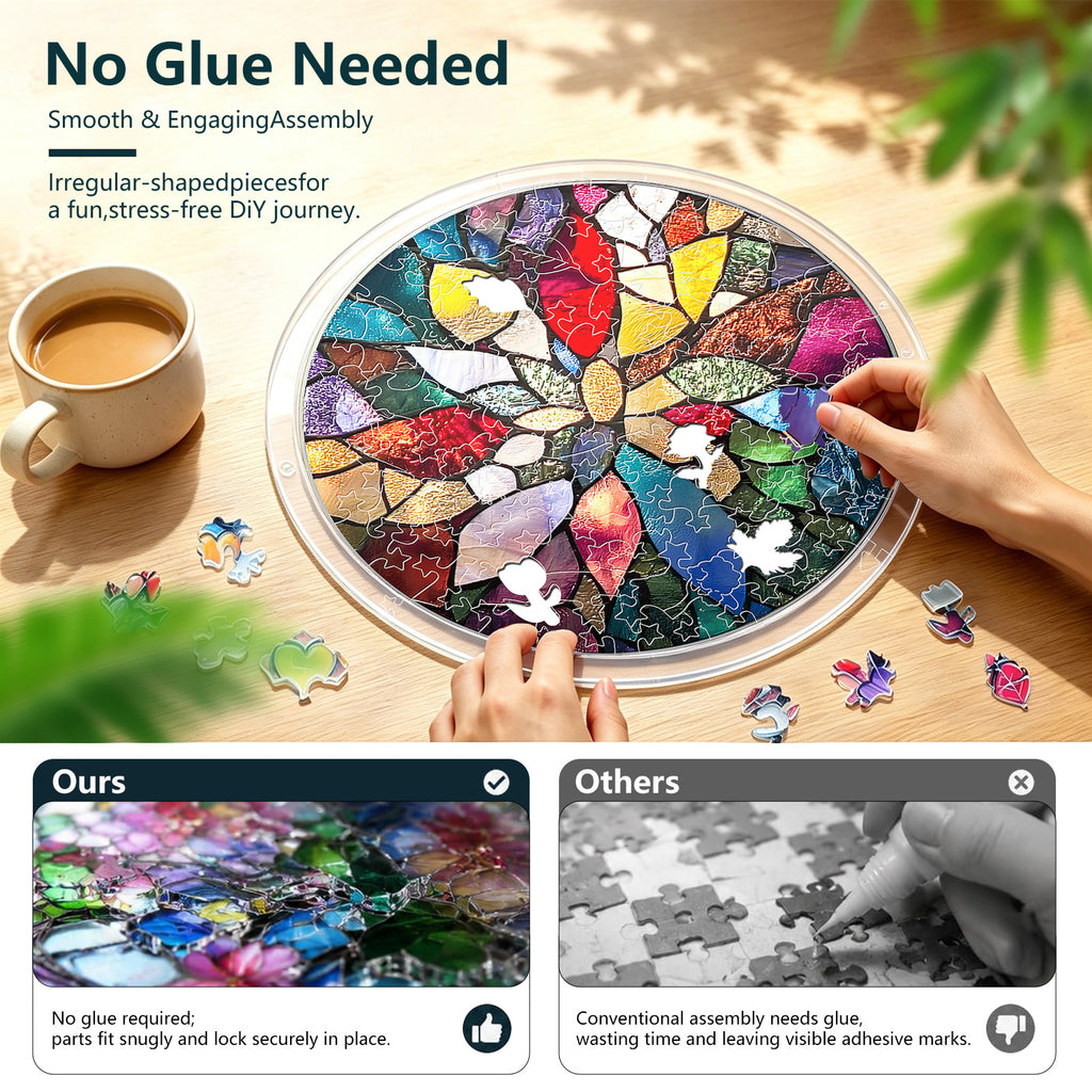 Acrylic Puzzle Suncatcher – Blossoming Radiance