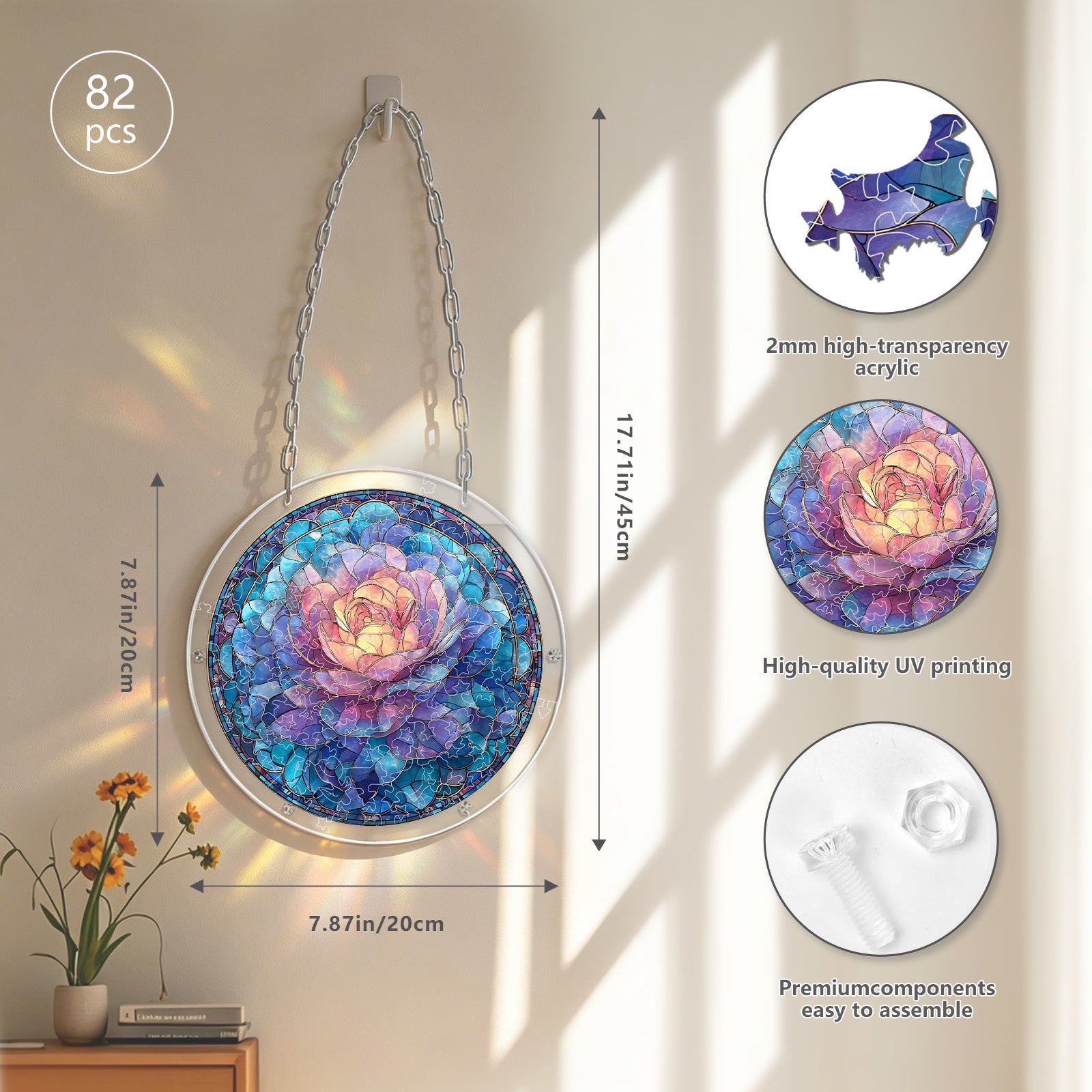 Acrylic Puzzle Suncatcher – Azure Dream
