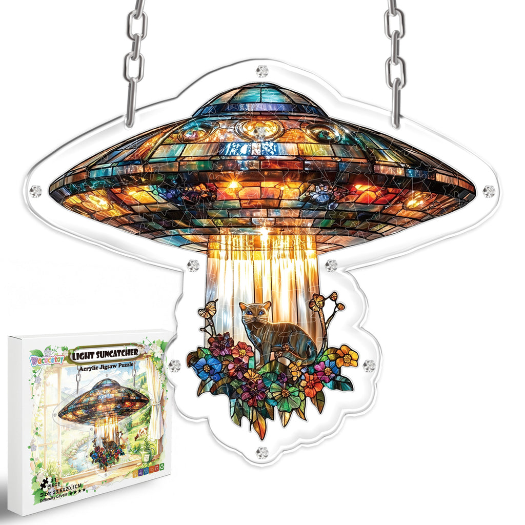 Acrylic Puzzle Light-Catching Hanging Ornament — UFO